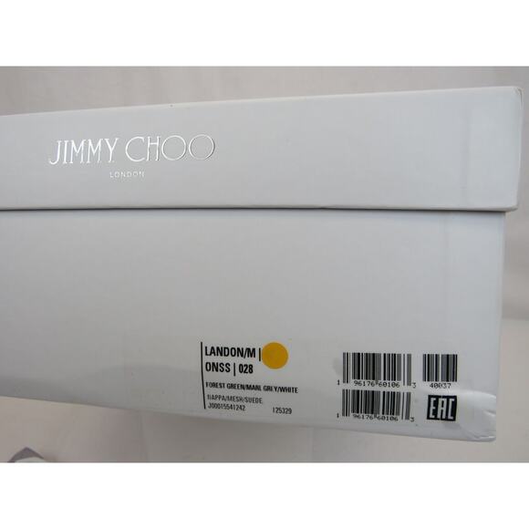 JIMMY CHOO LANDON GREEN GRAY SUEDE BLACK LEATHER PLATFORM SNEAKERS 44 11 - Picture 15 of 15